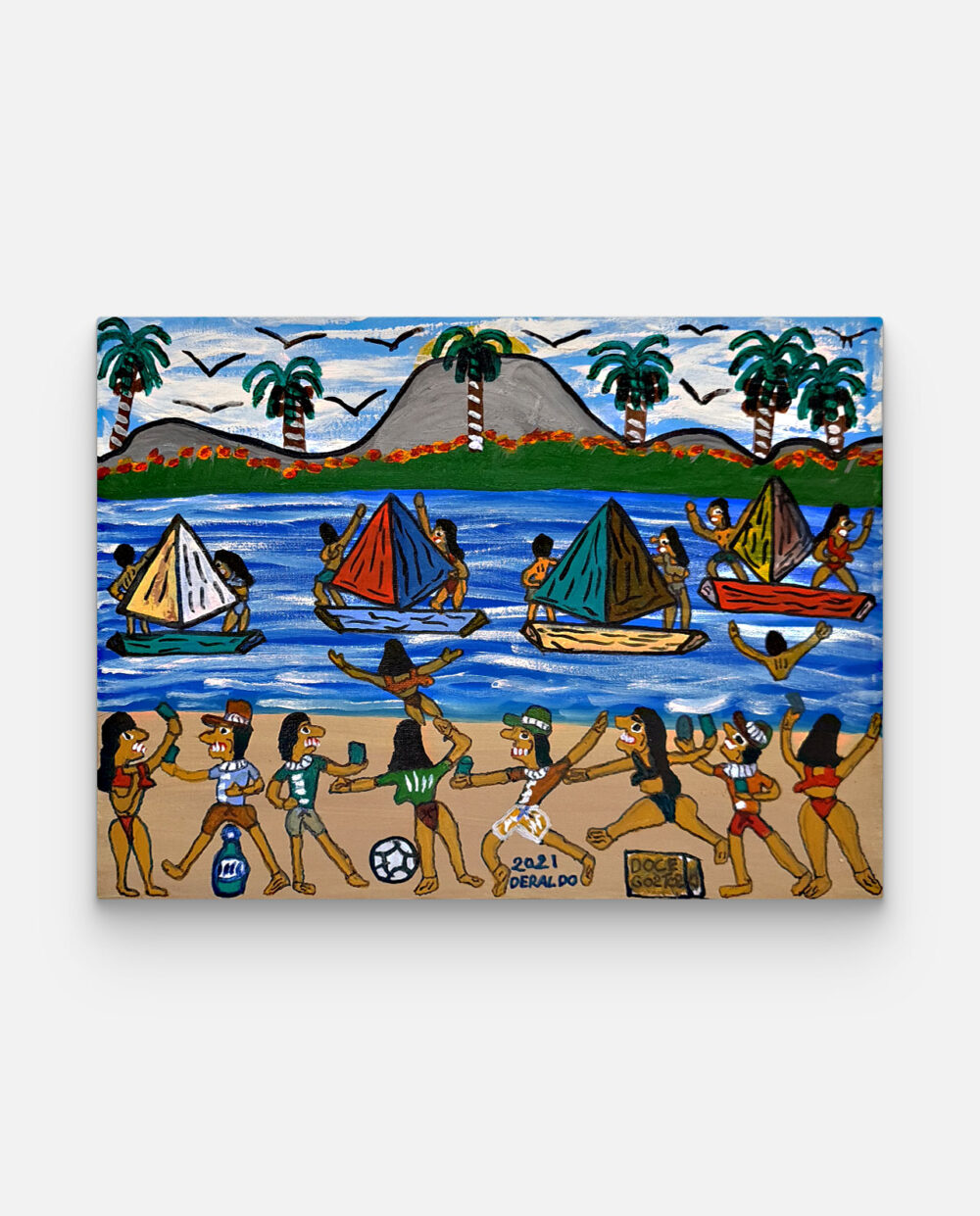 Praia No Treino Das Olimpíadas – Deraldo Clemente – Pintura Em Tela Assinada