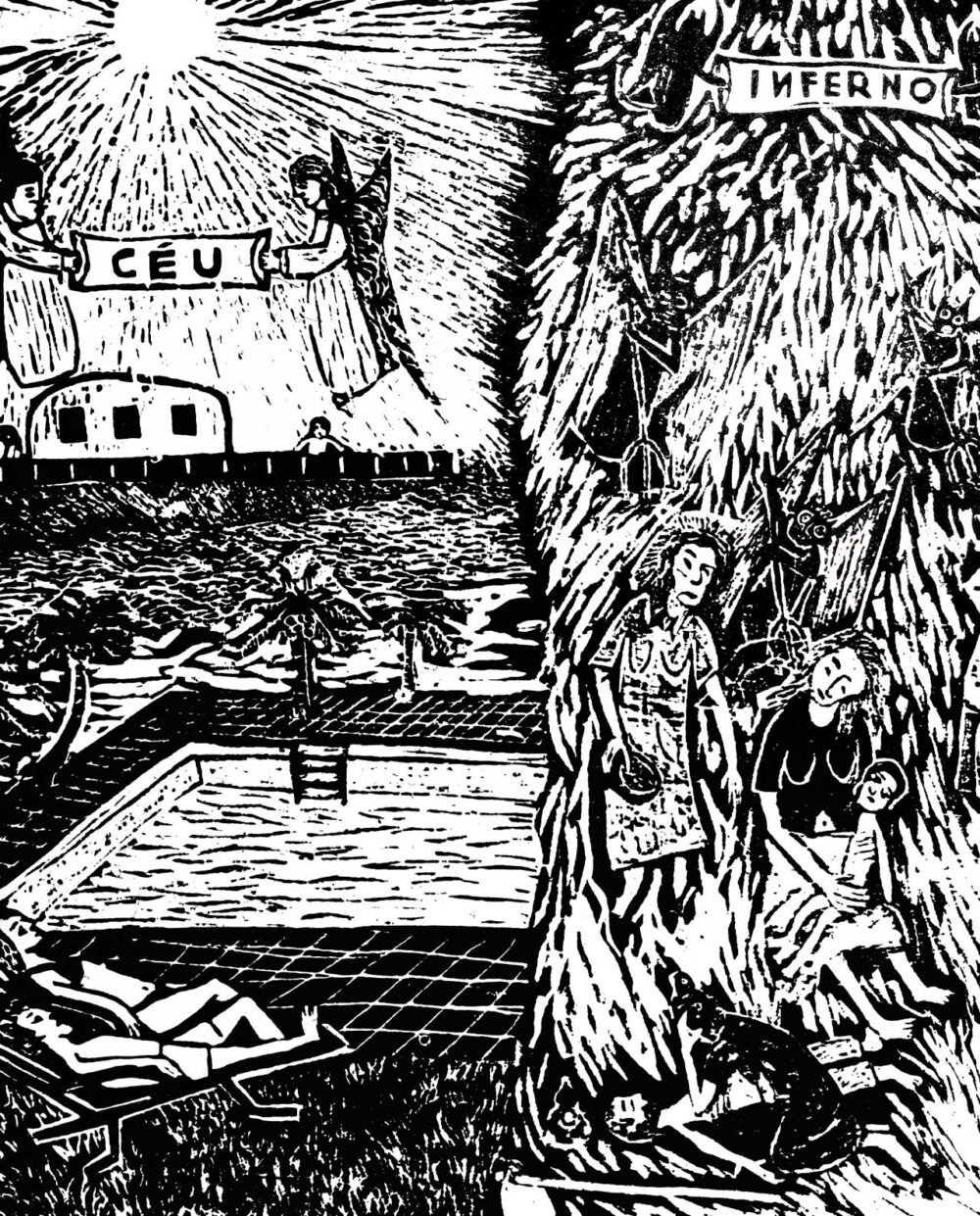 Céu, Inferno E Purgatório – José Lourenço – Xilogravura Assinada - Image 2