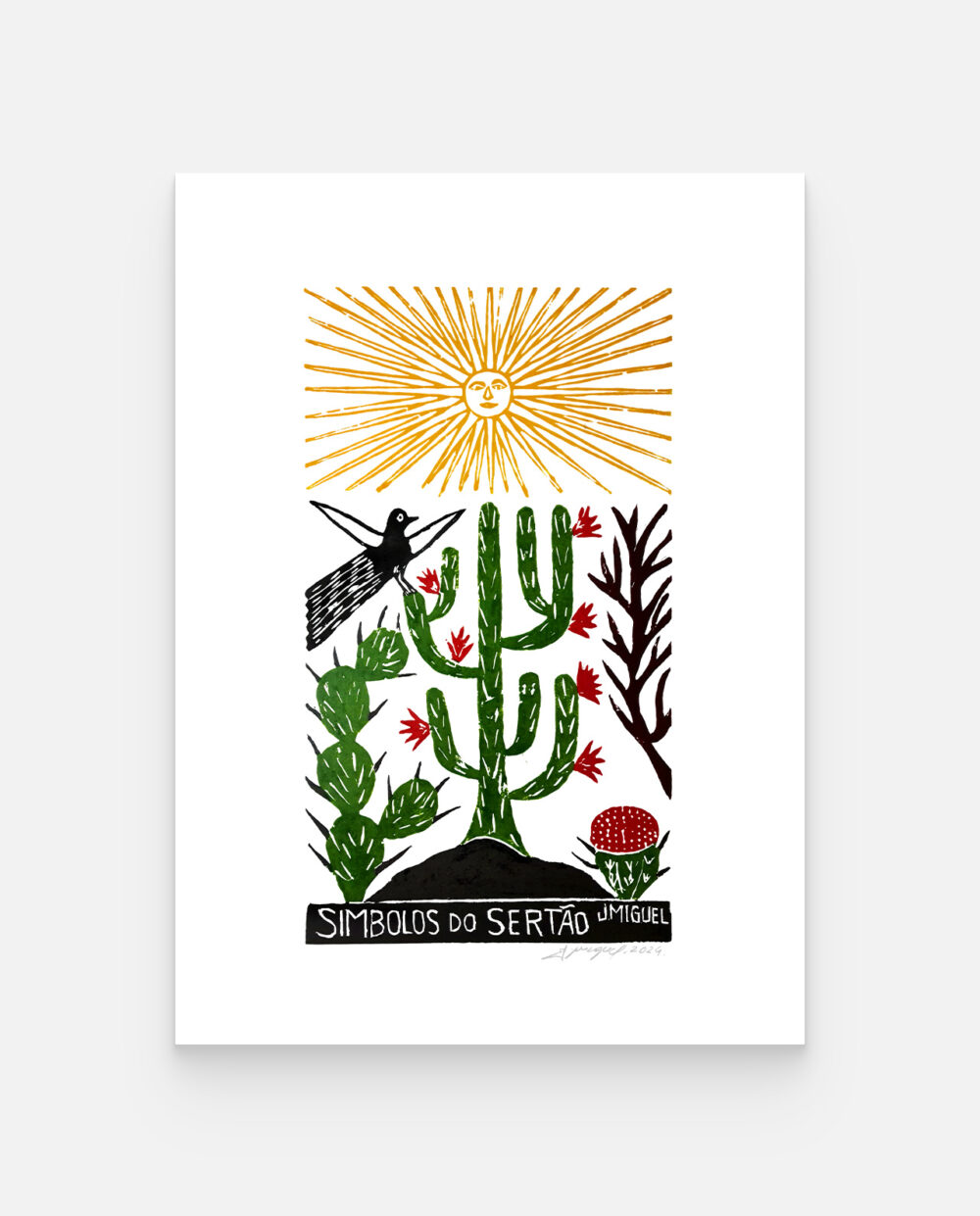 Símbolos Do Sertão – J. Miguel – Xilogravura Assinada