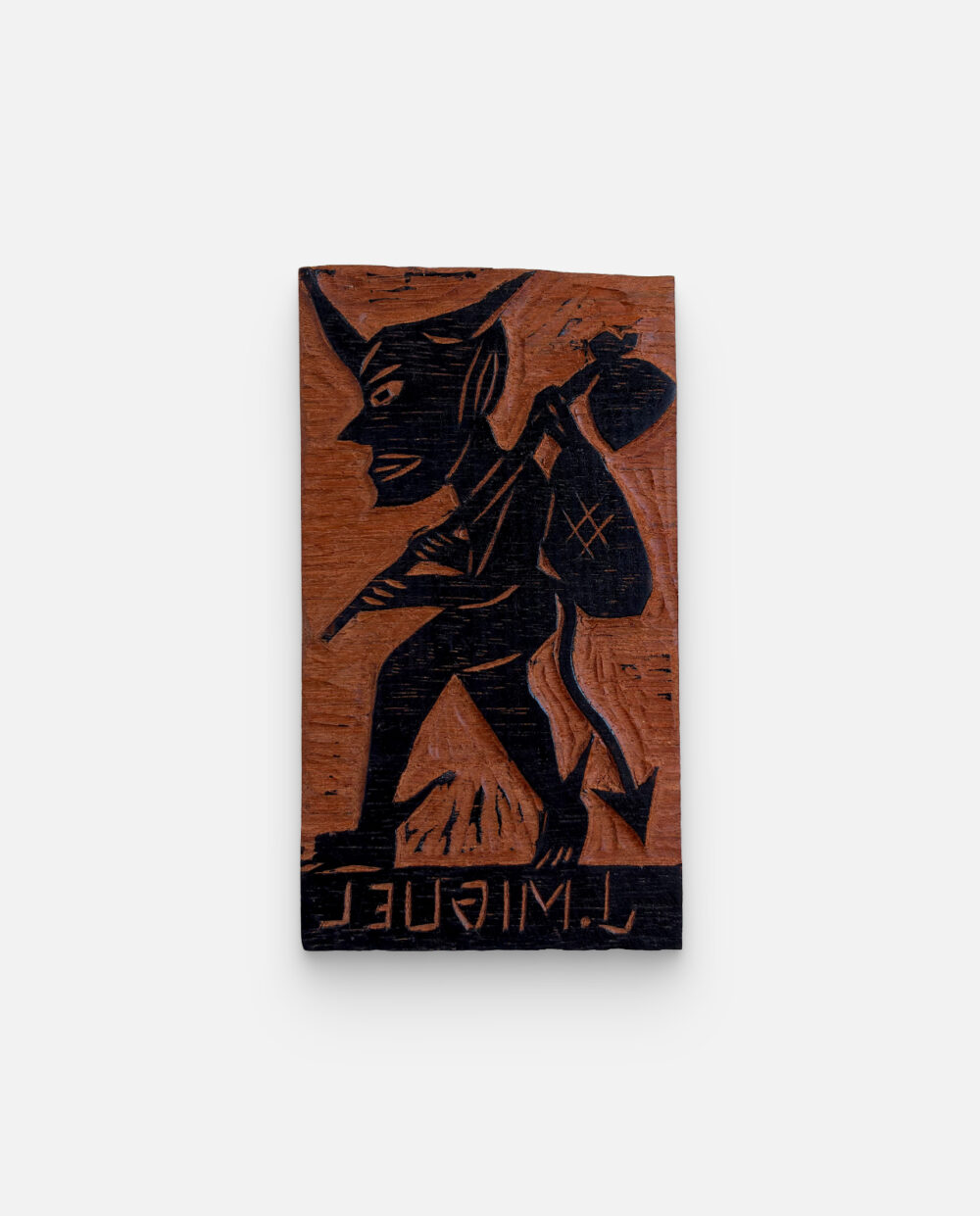 O Diabo Retirante – J. Miguel – Matriz De Xilogravura