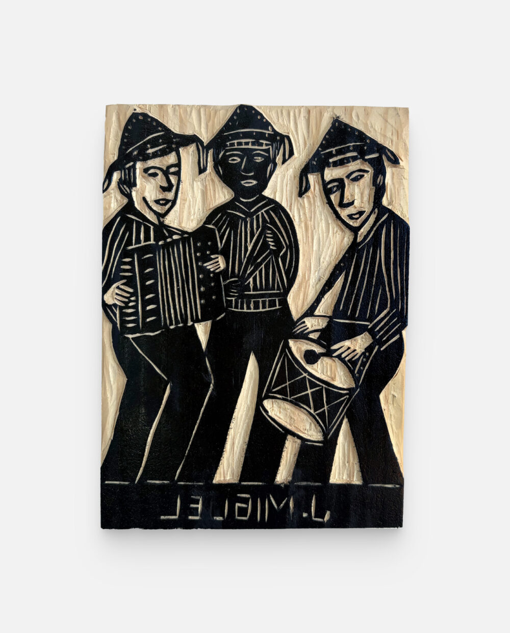 Trio Pé De Serra – J. Miguel – Matriz De Xilogravura Assinada