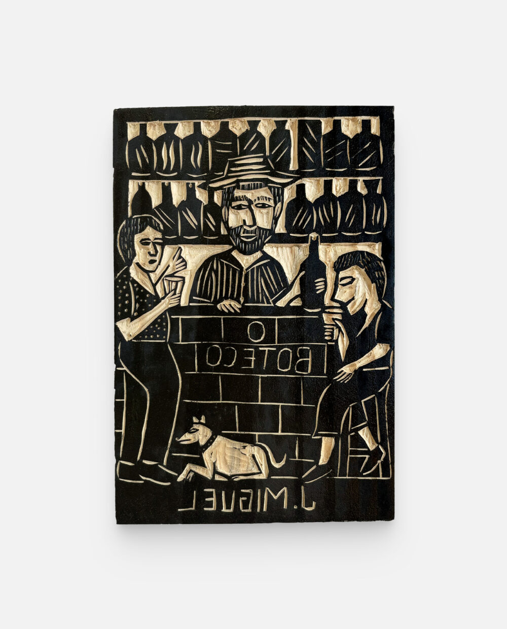 O Boteco – J. Miguel – Matriz De Xilogravura Assinada