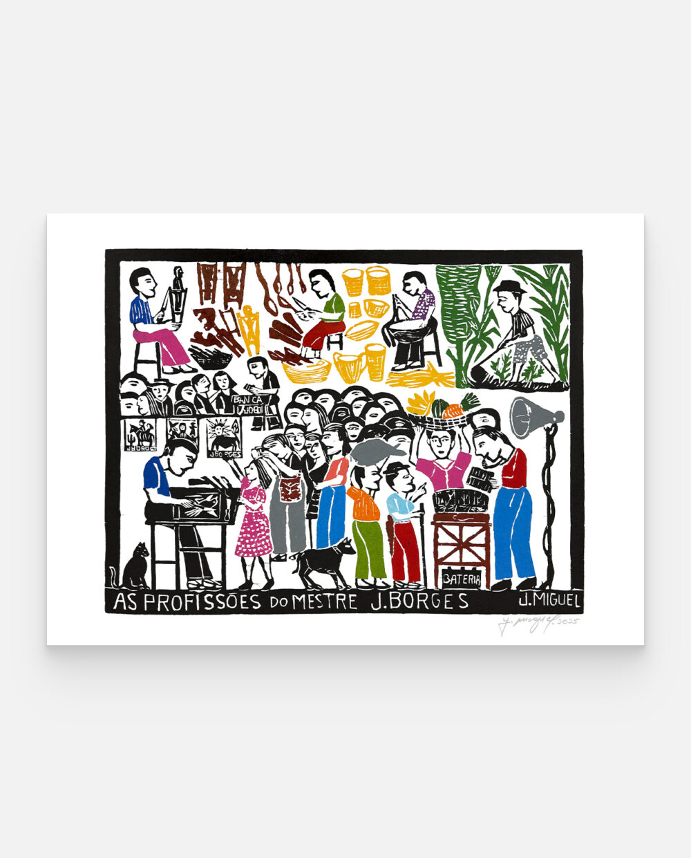 As Profissões Do Mestre J. Borges – J. Miguel – Xilogravura Assinada